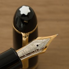 Authentic Vintage 1970s Montblanc 149 14C Two Tone M Flat Ebonite Fountain Pen picture
