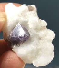 Super Rare Large Purple Spinel  On Quartz Crystal Raw Natural Gemstone Tanzania picture