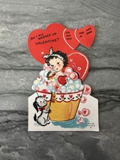 Unused Vintage Valentine Pretty Girl Bubble Bath Soap Scrub Brush Dog Puppy Cute picture