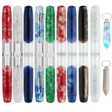Penbbs 469 Acrylic Fountain Pen Double Nibs Medium+Fine Dropper Writing Gift #sm picture