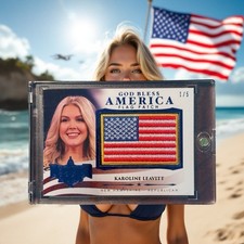 2024 Decision God Bless America Flag Patch Blue Foil Karoline Leavitt 1/5 Trump picture