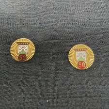 Woodmen of the World MWA 50 Year Pins Lot of 2 1/10 10K Gold Filled Enamel WOW picture