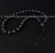 The Ankh Orthodox (v. 33) elite Rosary made of Volcanic Lava stone, Swarovski picture