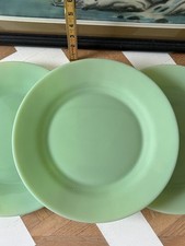 Set of 3 Vintage Style Green Ceramic Dinner Plates picture