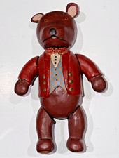 Early Bill & Phyllis Duffy Folk Art Teddy Bear Carving Signed Dated 1985 Vintage picture