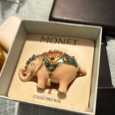 Monet Elephant Collectible Trinket Box in Original MONET Box picture
