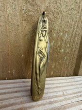 Vintage Brass Figural Art Nouveau Draped Maiden Watch Fob Pocket Knife Pendant picture