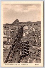 Antique Brazil Postcard RIO DE JANEIRO Avenida Rio Branco 1939 picture