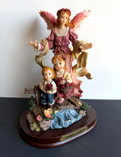 vintage 1990s Montefiori Collection Guardian Angel with Two Children Figurine picture