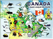 Canada Graphic Map and Attractions Souvenir Fridge Magnet 2.5