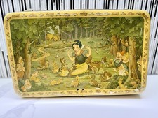 Vintage Belgian Biscuit Tin box Snow White Dwarfs, 1930, Walt Disney picture