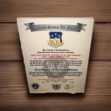 U.S.A.F. / U.S. AIR FORCES ICELAND - CERTIFICATE OF COMMENDATION picture