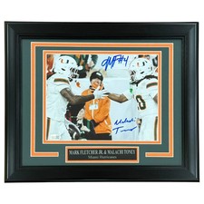 Malachi Toney and Mark Fletcher Jr. Autographed Miami Hurricanes Deluxe Framed 8 picture