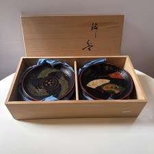 Set of 10 Zohiko Kyoto Japanese Lacquer Maki-e Plates 6.75