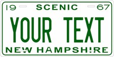 New Hampshire 1967 Novelty License Plate Personalized Auto Motorcycle Bicycle picture