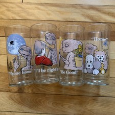 Vintage 1982 ET Pizza Hut Limited Edition Complete Set of 4 Glasses - Unused picture
