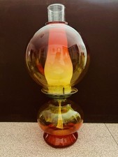 Vintage Amberina Red Globe Oil Lamp Risdon Mfg Co Danbury, CT.    P & A picture