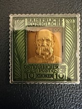 MC Enamel 1848-1908 Osterreichische Post 10 Kronen Sterling Silver Stamp Bar  picture