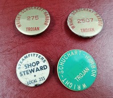 Vintage Trojan Nuclear Plant Badges Wright Schuchart Harbor Steamfitters Local 2 picture