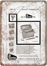 1956 Perrin Vintage Film Camera Advertisement Retro Look Metal Sign C1551 picture