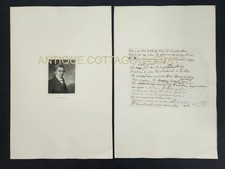 1800s antique John G. C. BRAINARD original HANDWRITTEN POEM and ENGRAVING  picture