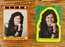 1979 Topps Alien Ripley Rookie Year Pair #9 Card + #14 Sticker Sigourney Weaver picture