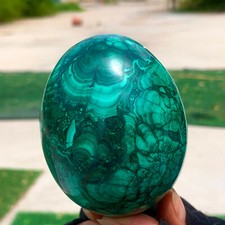 1.43LB Rare Natural Malachite quartz hand Carved egg Crystal Healing picture