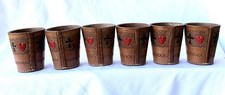 Vintage 1940s/50s  Sao Paulo Brazilian Leather Cups Card Suits Set Of 6 picture
