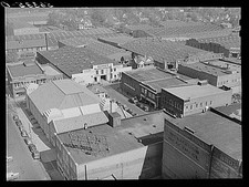 Durham North Carolina 1930s Tobacco Warehouse District FSA Aerial View picture