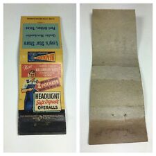 Vintage Headlight Brand Overalls  Match Book Levy’s Star Store picture