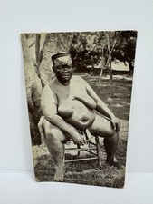 Zulu Chief—Obese Man—Antique South Africa PC Fat Village Ethnic Type 1910s picture