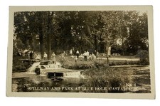 Blue Hole Spillway & Park ~ Castalia Ohio OH~ Antique 1920s RPPC Postcard picture