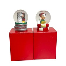 NEW Vintage Mickey Mouse Snow Globe For J. C. Penny 2.5” Lot of 2 2004 2006 picture
