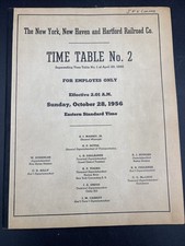 1956 New York New Haven Hartford Railway Employee Time Table #2 Trains picture