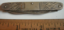 Antique 1880's Sterling Marked Engraved Pocket Knife Fruit Knife picture