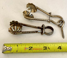 Antique Victorian Clam Shell Skirt Lifter Bar Towel Holder Clamps Saloon Pair picture