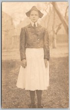 RPPC 1899 Portrait Young Classic Girl In Dress w/ Jacket ANTIQUE Postcard 10041 picture