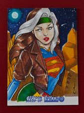 2022 Typhoon Cartoon Mash-Up Rogue/Supergirl 1/1 Sketch Card Cal Damasceno picture
