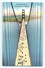 Golden Gate Bridge San Francisco California Aerial Birds Eye View Postcard E1 picture
