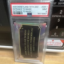 Topps 2025 Disneyland 70th Anniversary Entrance to Magic #EM-1 PSA 9 Graded picture