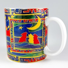 Skye McGhie Fine Porcelain Wolf Mug Coffee Cup Dawn Owman Yellowknife Canada Vtg picture