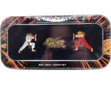 Official Street Fighter Ryu, Ken & Logo Enamel Pin Badge Collectors Set – 3 Pins picture