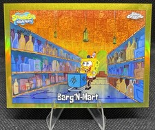 2025 Topps Chrome SpongeBob SquarePants #131 Barg'N-Mart Gold Refractor /50 picture