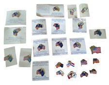 Vintage Patriotic Lapel Pin Lot of 25American Flag Bicentennial 1976 Advertising picture