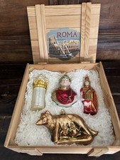 KURT S. ADLER POLONAISE ROMA HAND BLOWN GLASS ORNAMENTS SET IN BOX (4) picture