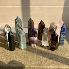 1LB A LOT Natural quartz obelisk crystal WAND point healing 12pcs G1460 picture