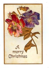 Early 1900's Christmas Fold Out Postcard Beautiful Condition Rare Find picture