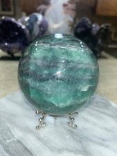 Rainbow Fluorite sphere with stand x- large 4.5” picture