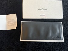 British Airways Concorde 1990s Leather Cheque Book Case Herringbone London NIB picture
