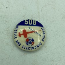Vintage Missile & Electronic Dist. Lodge 508 Union Pinback Aerospace California picture
